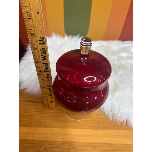 Empoli ruby red candy dish glass apothecary container - Picture 6 of 6